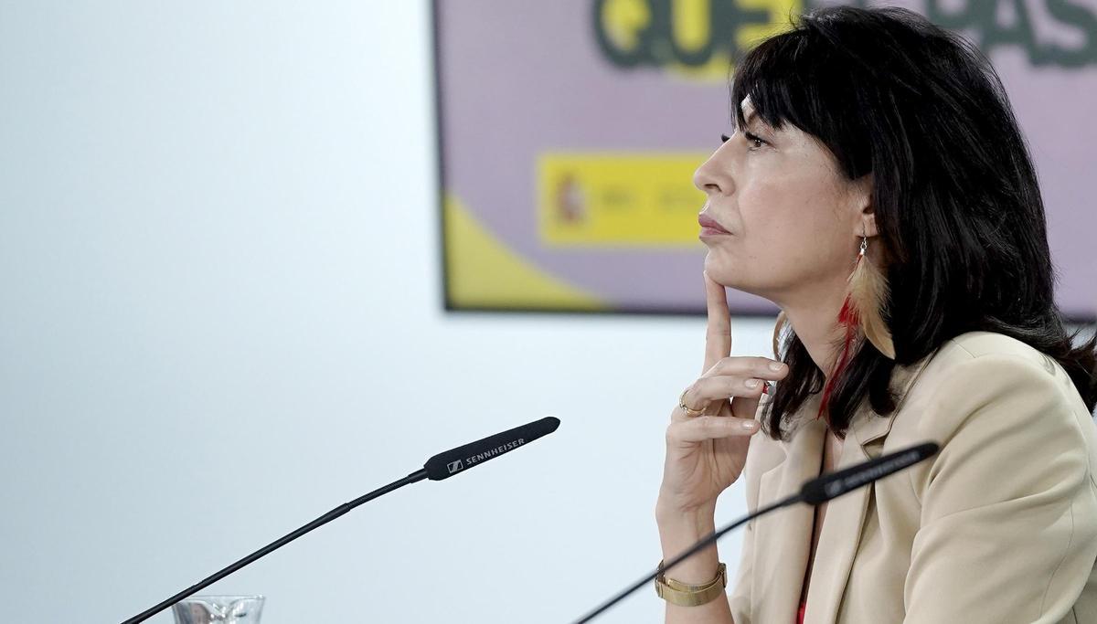 La ministra de Igualdad, Ana Redondo, en la rueda de prensa posterior al Consejo de Ministros.