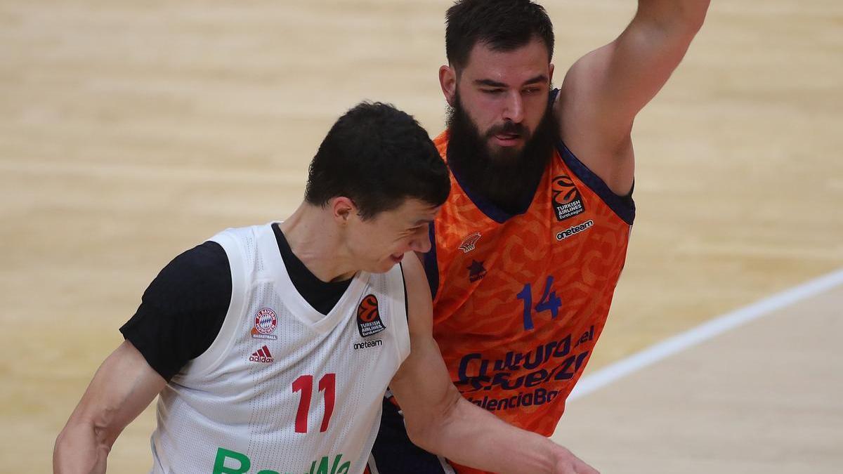 Partido de Euroliga entre el Valencia basket y el Bayern de Munich hace dos temporadas