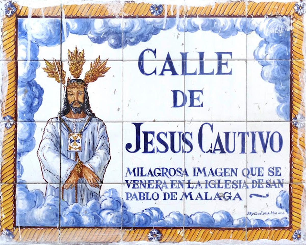 Mosaico de Jesús Cautivo que aún se conserva en el Puerto de Santa María.