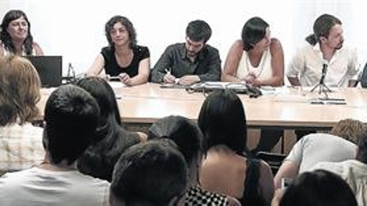 Reunión del consejo ciudadano de Podemos, en la sede de Princesa, en Madrid.