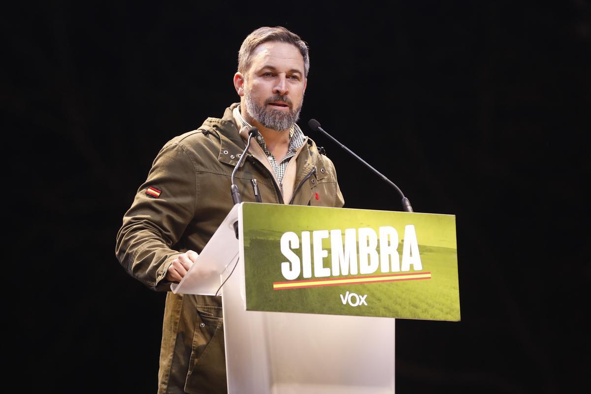 El presidente de Vox, Santiago Abascal, en Valladolid.