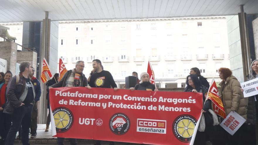 Los trabajadores de centros de menores en Aragón reclaman un convenio autonómico que acabe con su precariedad laboral