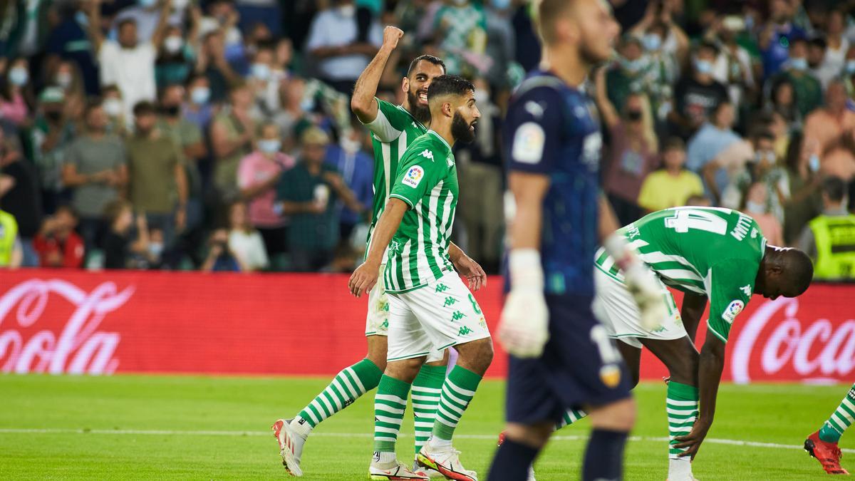 El Betis, tras marcar un tanto ante Cillessen