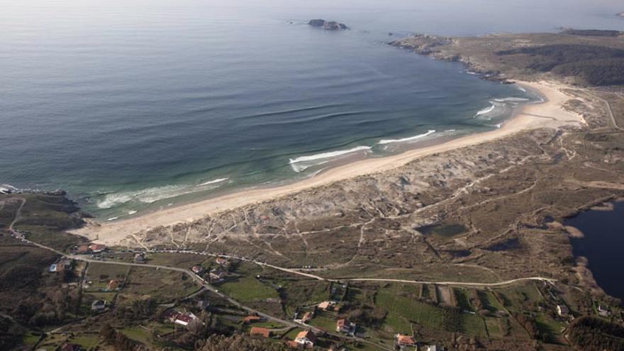 Vista aérea de la playa de Doniños