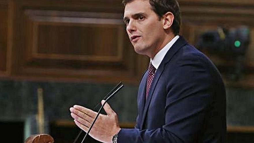 Albert Rivera, durant la seva intervenció ahir al Congrés