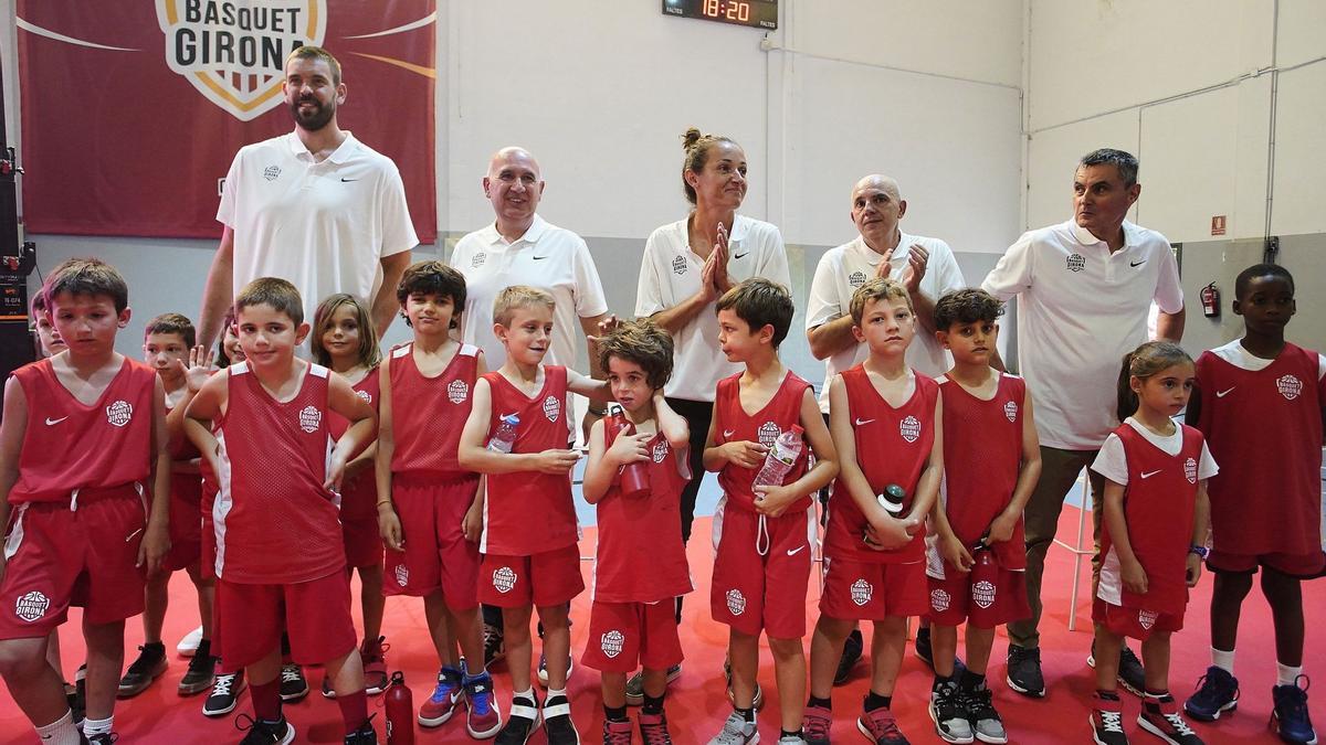 Laia Palau en la inauguració de l&#039;acord Bàsquet Girona-Uni Girona