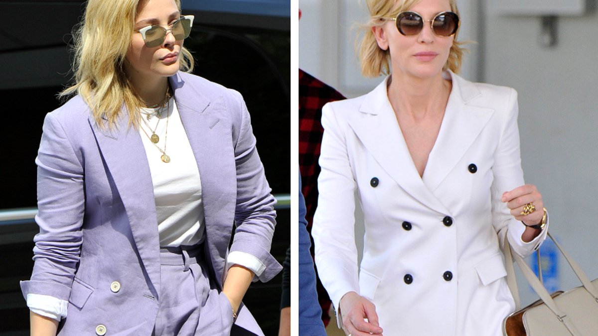 El traje de chaqueta, la apuesta de Chloë Moretz y Cate Blanchett para llegar a Venecia
