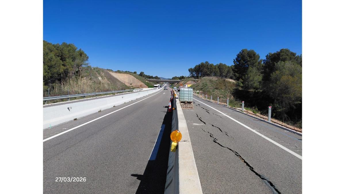 La imatge del ferm esquerdat a l'alçada de Cabrera d'Anoia