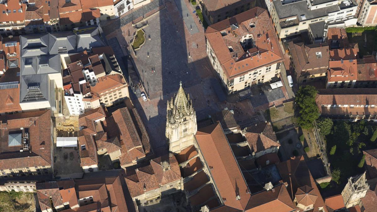 Una imagen aérea del Oviedo Antiguo