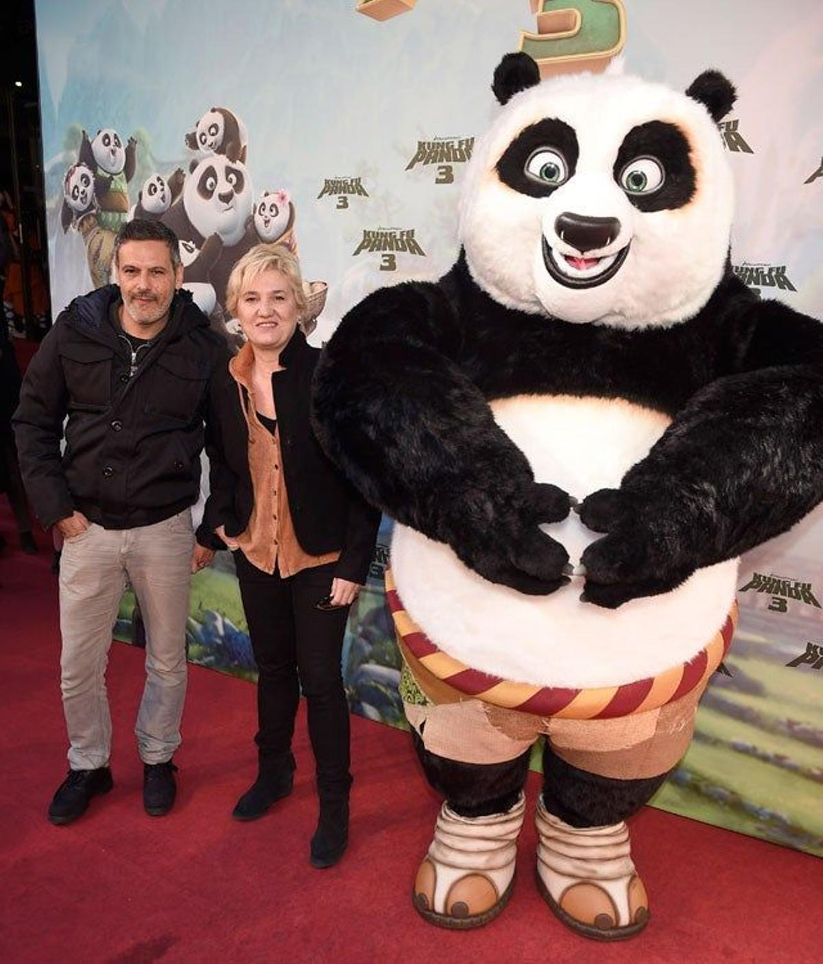 Roberto Enríquez y Ana Wagener, en el preestreno de Kung Fu Panda 3.