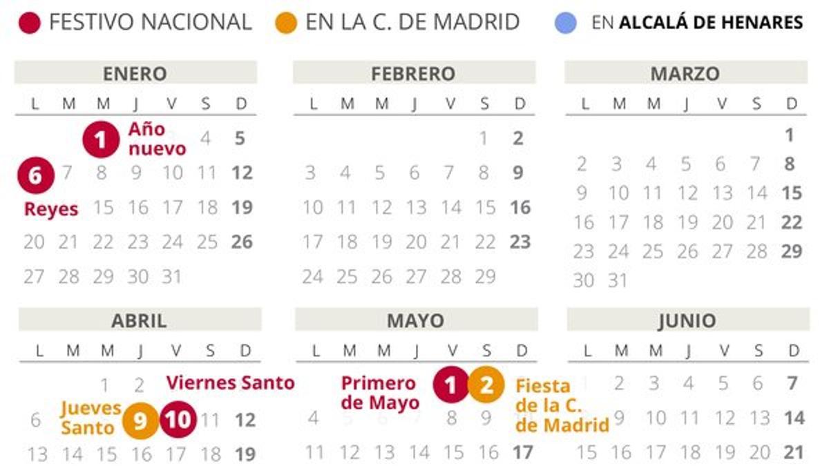 Calendario laboral Alcalá de Henares 2020