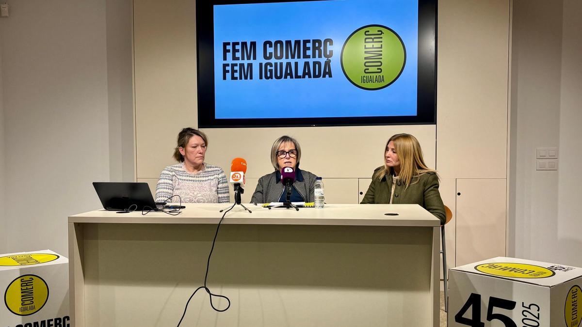 La presidenta d'Igualada Comerç, Montse Centellas durant l'anunci de l'acord aquest dimarts