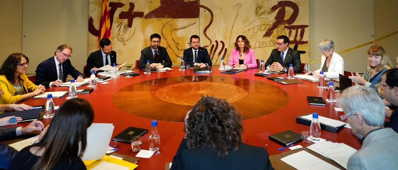 Imatge de la reunió d’ahir del Govern de la Generalitat