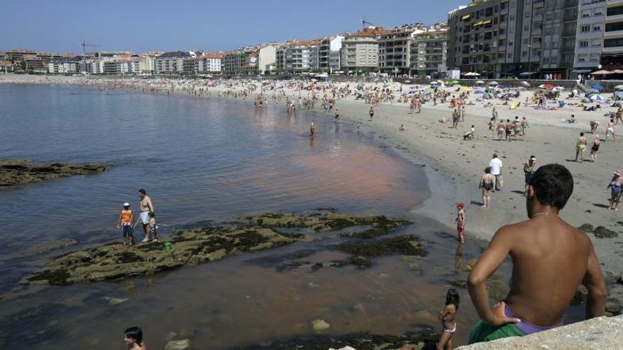 Vista da praia de Silgar en Sanxenxo.