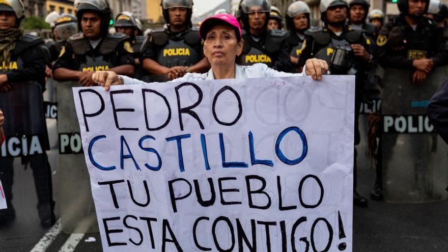 Manifestaciones tras la destitución de Pedro Castillo.