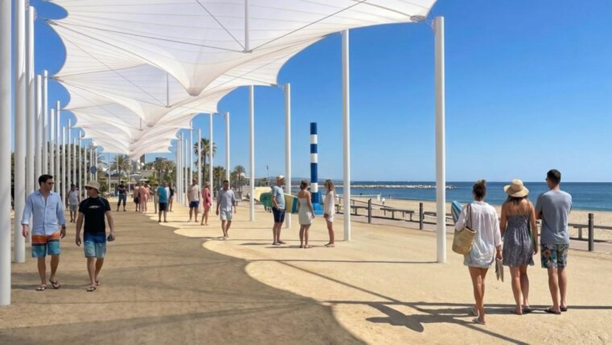 'Render' de sombras en el paseo Marítimo
