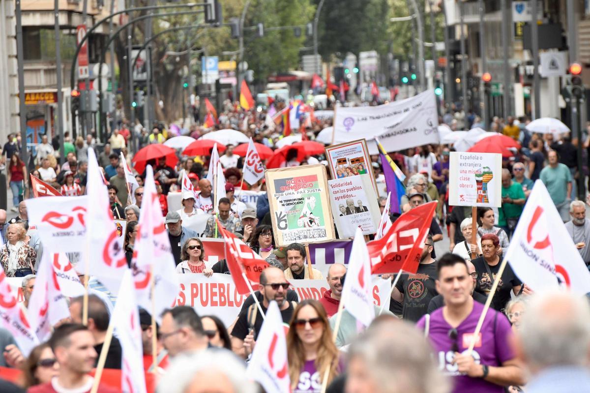 Manifestación por el Día del Trabajador en Murcia