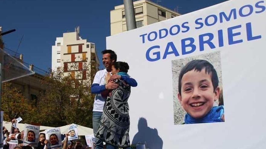 Manifestación durante la búsqueda de Gabriel Cruz.