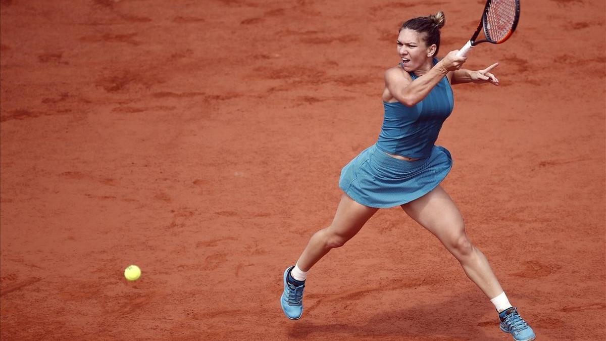 Simona Halep, en acción durante la final