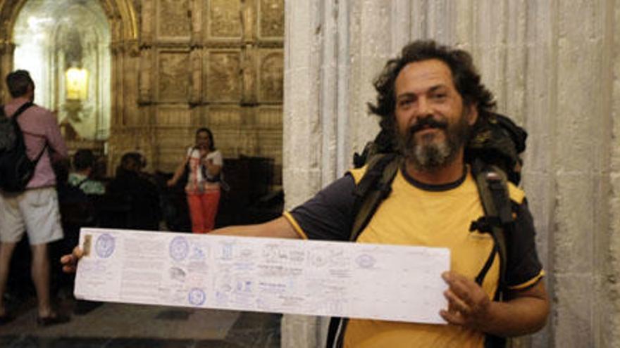 Martín, primer peregrino que realizó la ruta del Santo Caliz desde Somport hasta la catedral de Valencia.