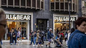 Una de las principales zonas comerciales de Barcelona, este octubre.