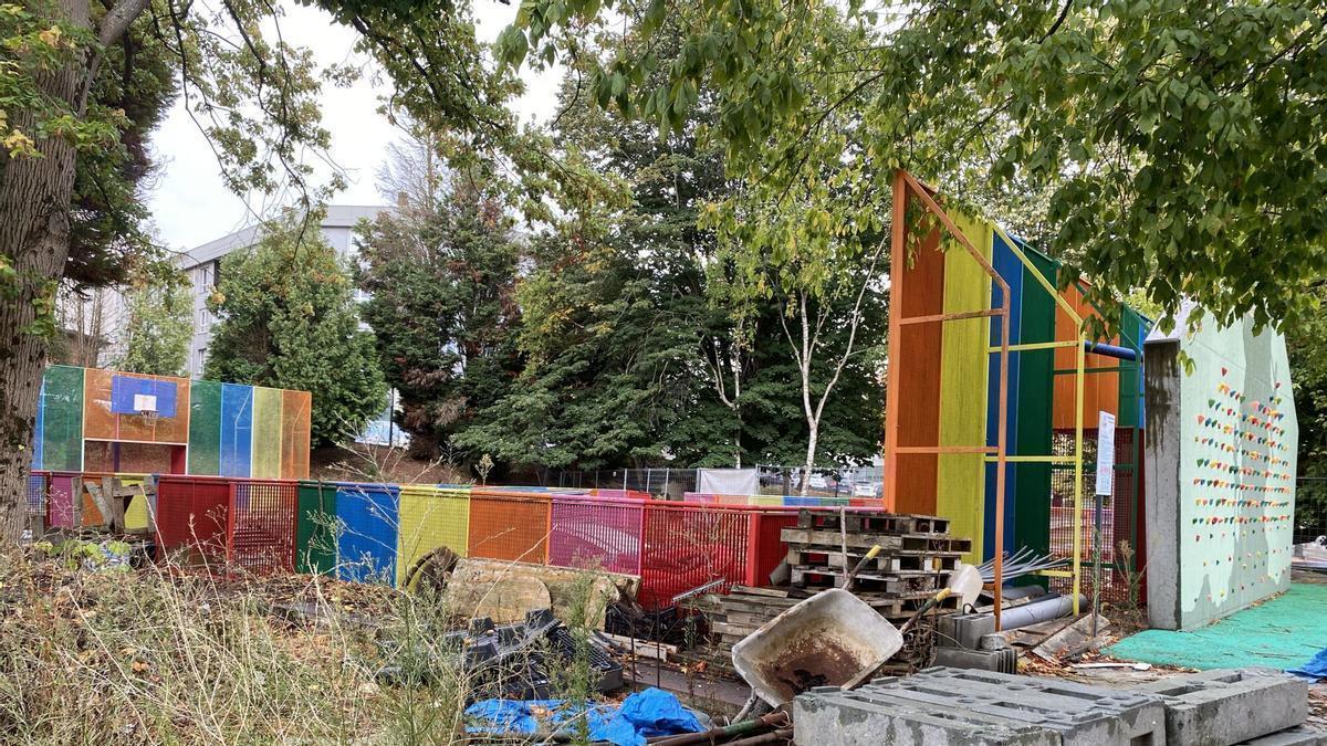 El estado de la obra del parque Ramón Barba en O Temple