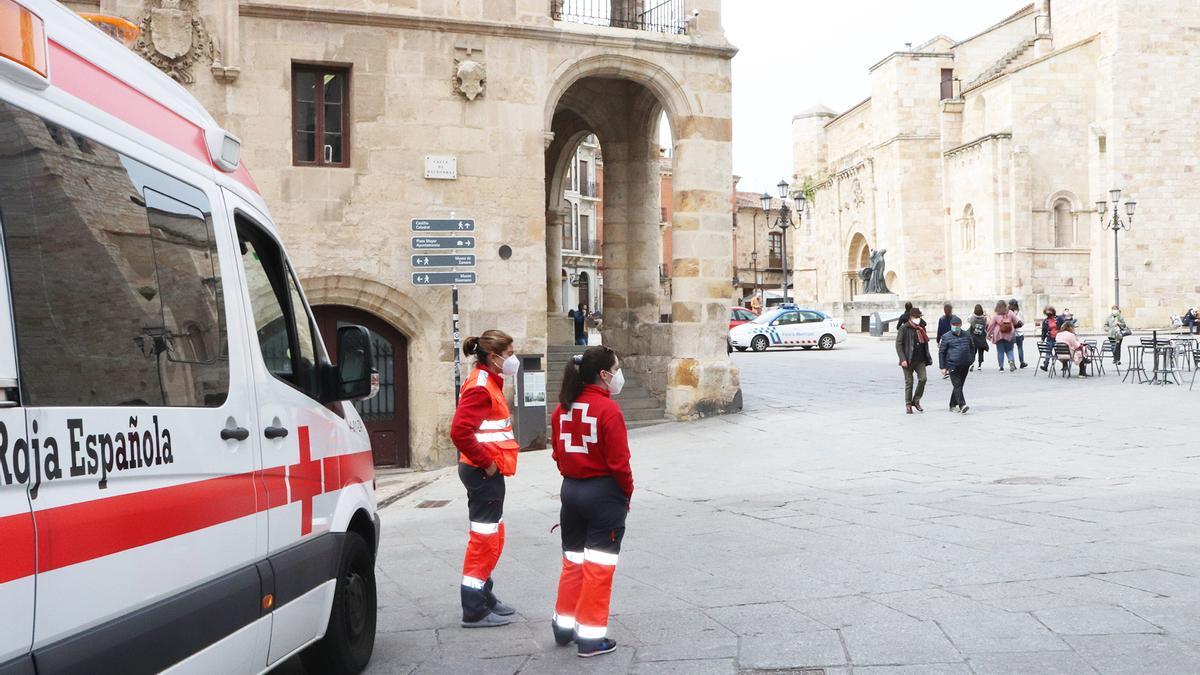 Una actuación preventiva de Cruz Roja en Zamora.