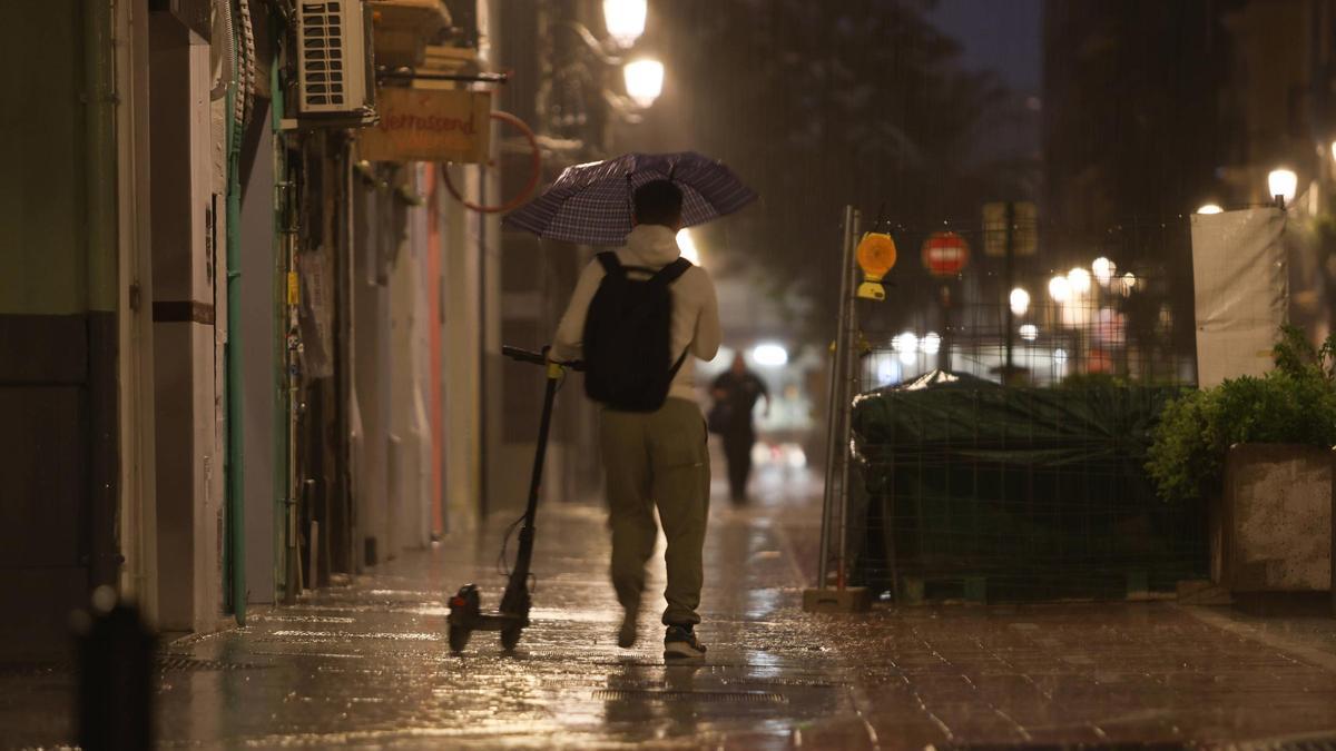 Fuertes lluvias  en València.