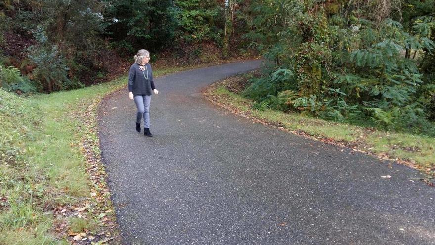 Luisa Piñeiro en la pista de Outeiro en Amil