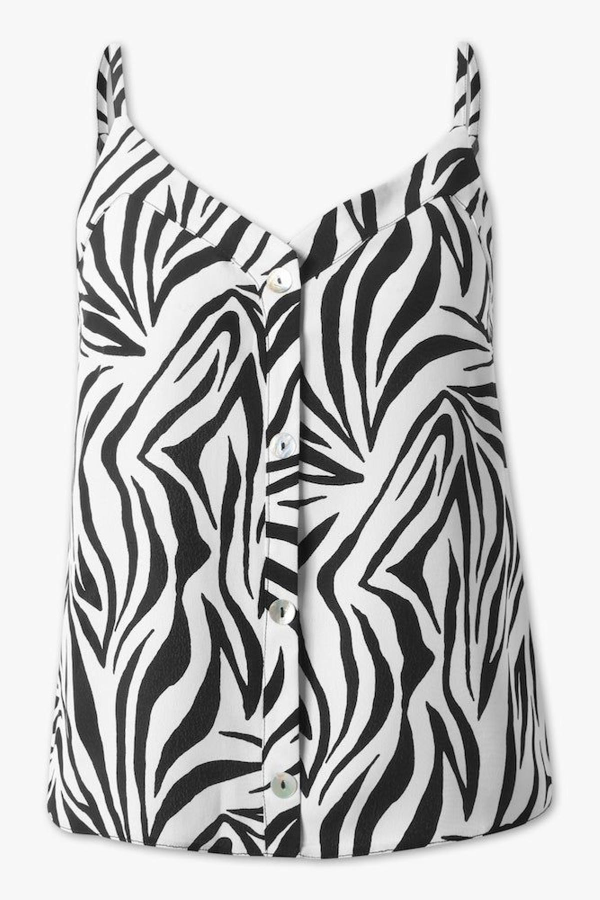 Blusa de tirantes con estampado de cebra de C&A