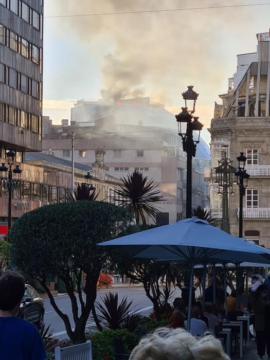 Arde la cúpula de la sede del Celta