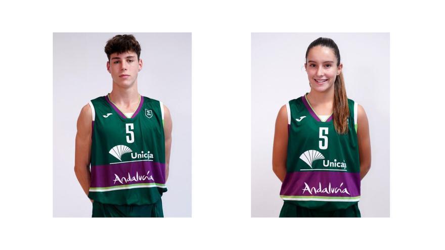 Los canteranos del Unicaja Mario Saint-Supéry y Ángela Gómez, en la Selección Española Sub-16