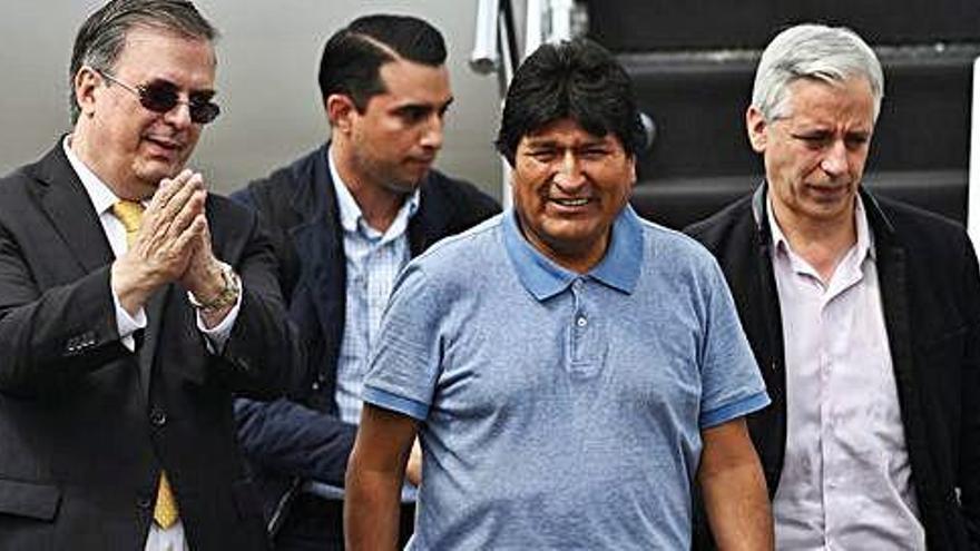 Evo Morales, en arribar a Mèxic