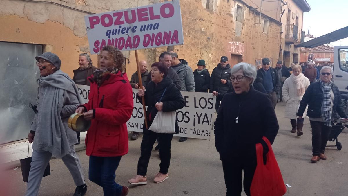 Protesta en defensa de la sanidad, esta mañana en Tábara