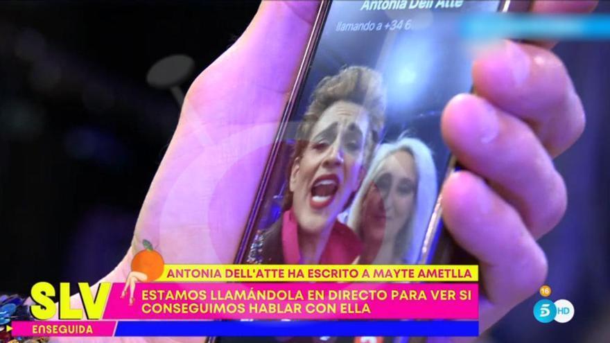 Momento en el que se filtró el número de Antonia Dell&#039;Atte en &#039;Sálvame&#039;.