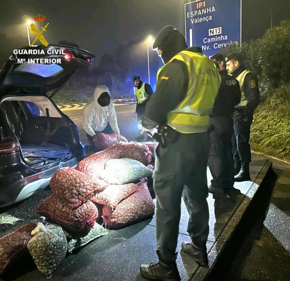 La incautación fue durante un control conjunto de la Guardia Civil y la GNR en Valença do Minho.