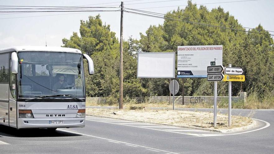 Imagen del lugar donde se produjo el atropello mortal el sábado por la noche en Eivissa.