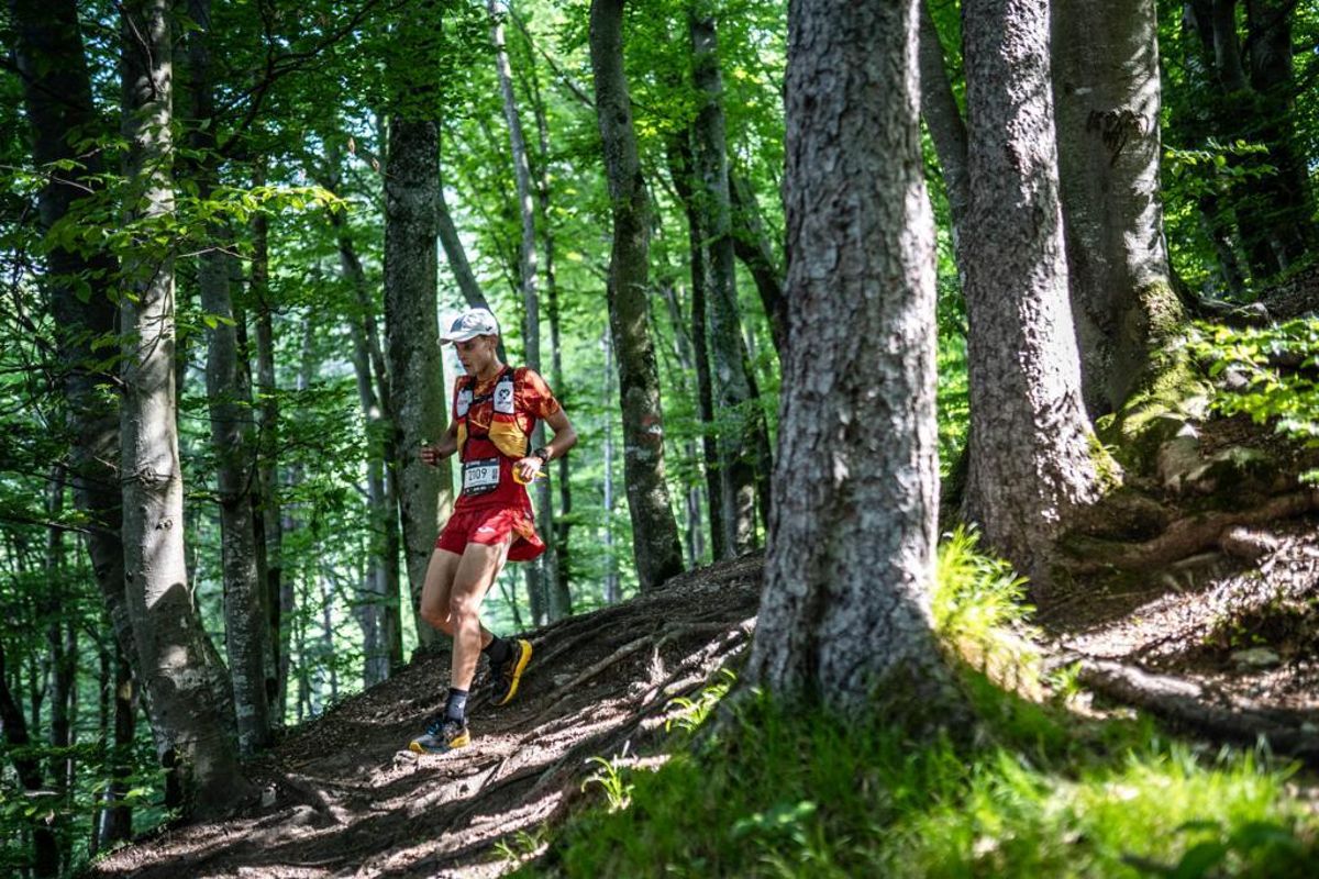 Dimas Pereira, en el Mundial de Trail Running. donde participó con la selección española.