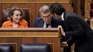 Alberto Núñez Feijóo, Borja Sémper y Cuca Gamarra. Sesión de control al Gobierno en el Congreso de los Diputados.