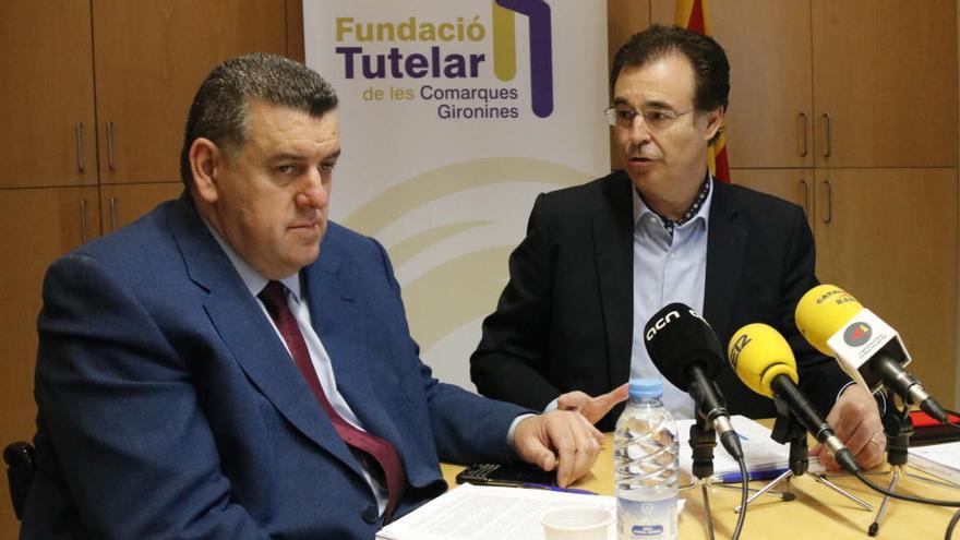 El director de la Fundació Tutelar de les Comarques Gironines, Josep Maria Solé, i el seu president, Pere Cornellà
