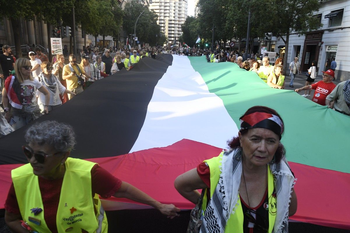 La manifestación de Murcia a favor de Gaza, en imágenes