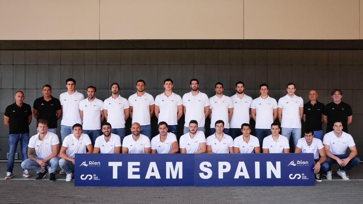 Foto de la presentación de la selección de waterpolo masculina