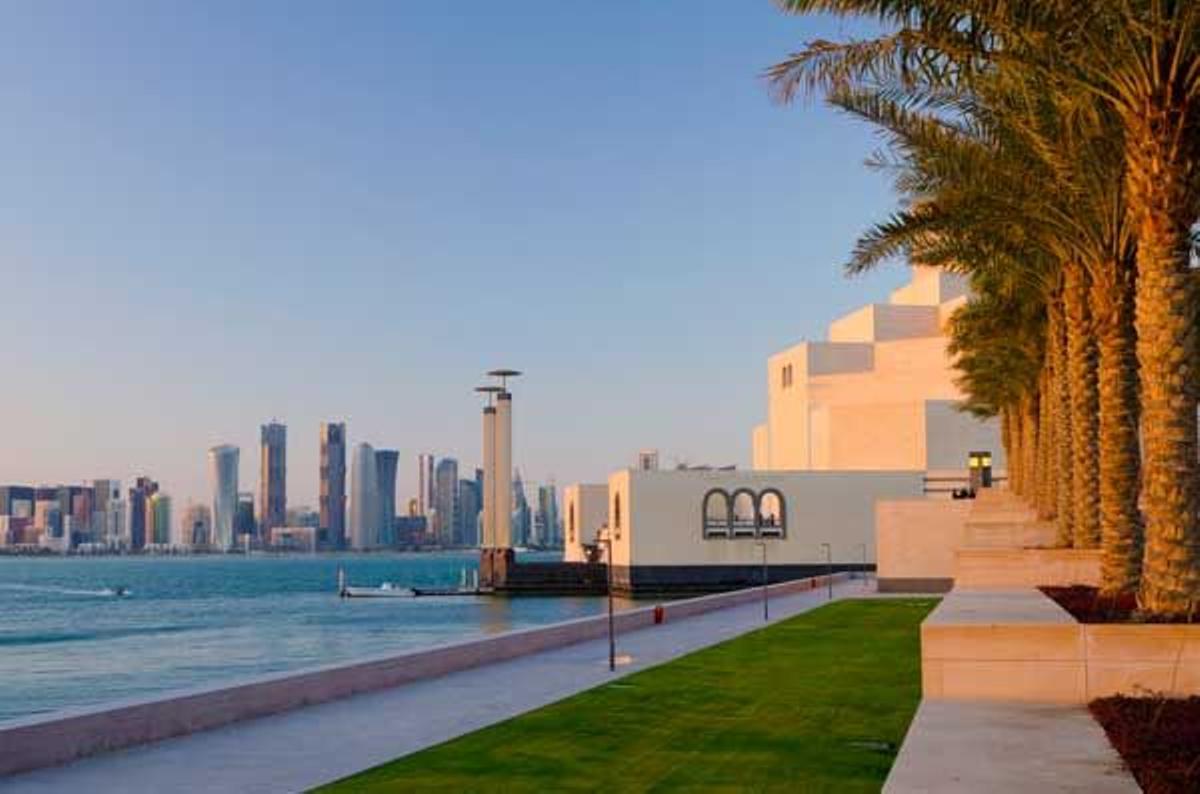 Vistas de Qatar con las torres al fondo