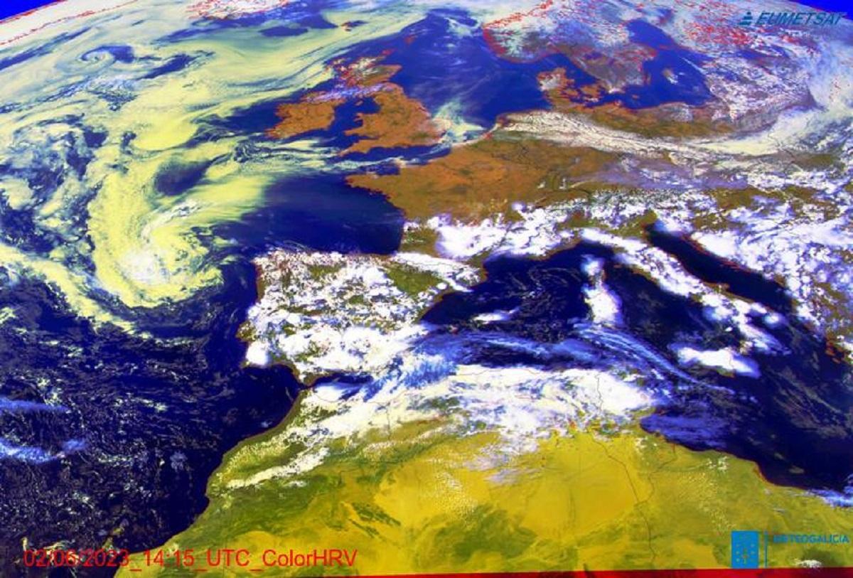 Imagen del satélite que muestra como el anticilón está protegiendo zonas más al norte de lo habitual