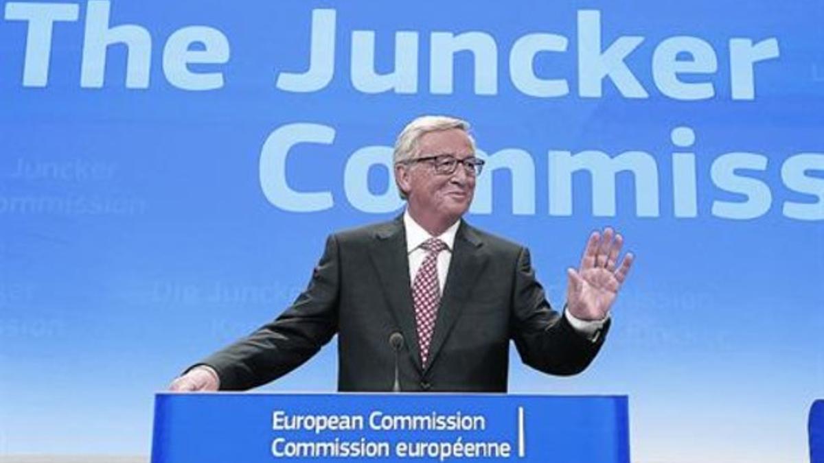 Presidente 8Jean-Claude Juncker el día que presentó la lista de los nuevos comisarios europeos.