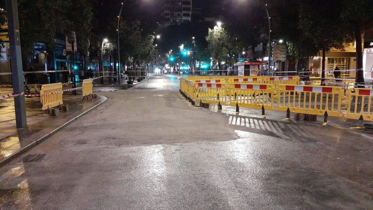 La Gran Vía tras el arreglo de la avería.