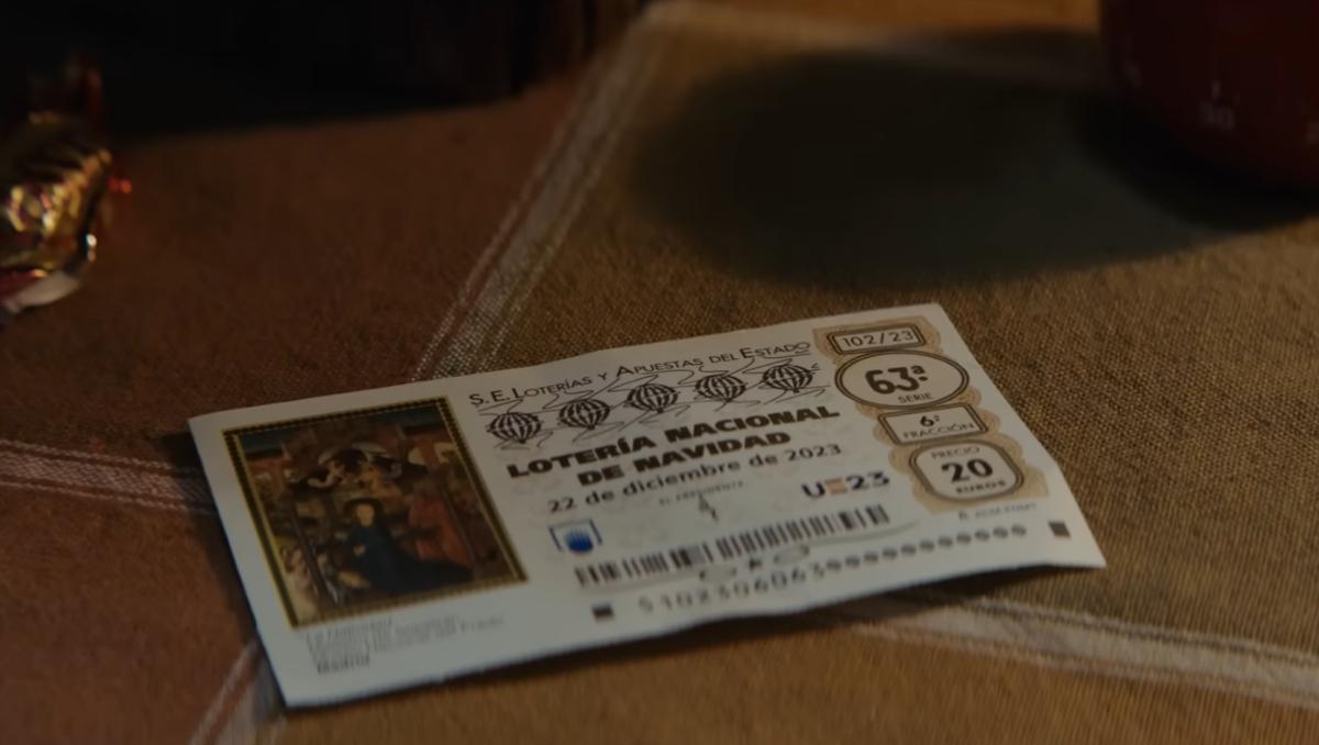 Un billete de Lotería de Navidad de 2023, en el anuncio oficial.