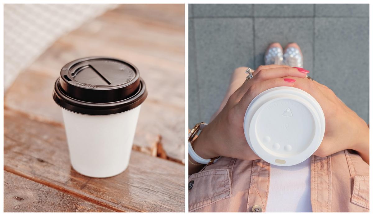 Las tapas de los envases de café para llevar pueden servir como posavasos