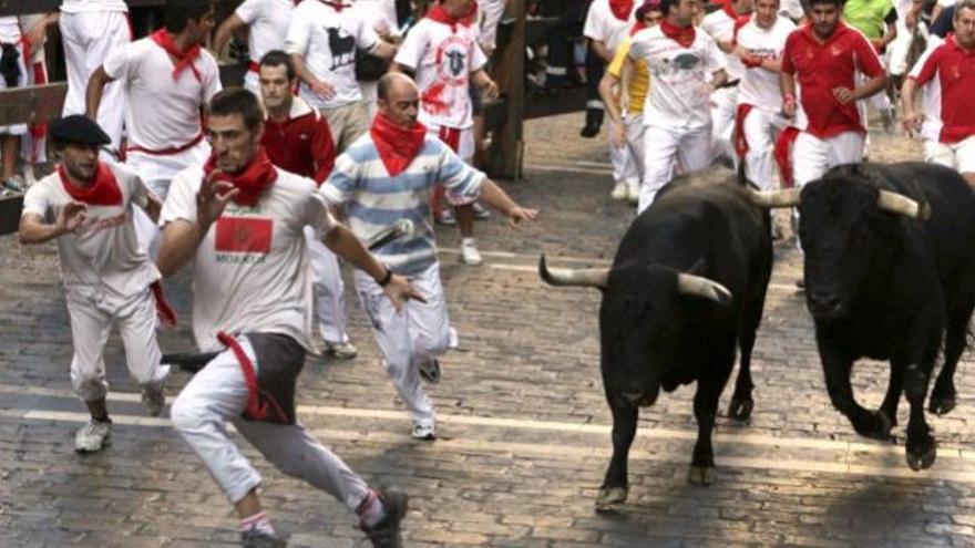 Cuarto encierro de los Sanfermines.