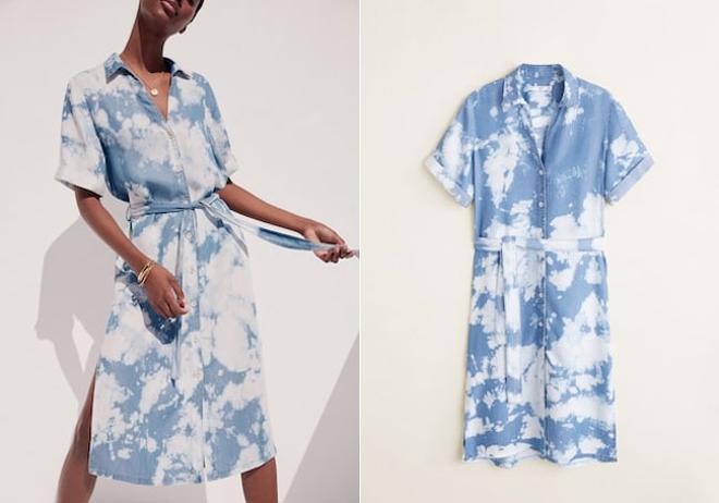 Vestido con estampado 'tie-dye', de Mango